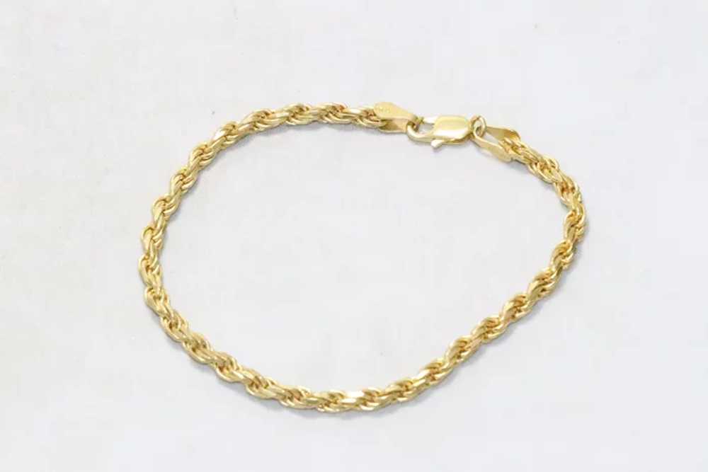 Sterling Silver Gold Overlay Italian Rope Chain B… - image 3