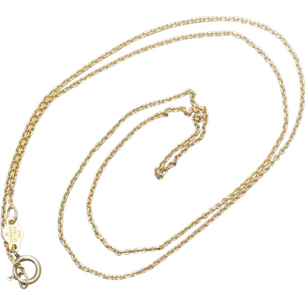 Vintage 14KT Yellow Gold Italian Cable Link Chain - image 1