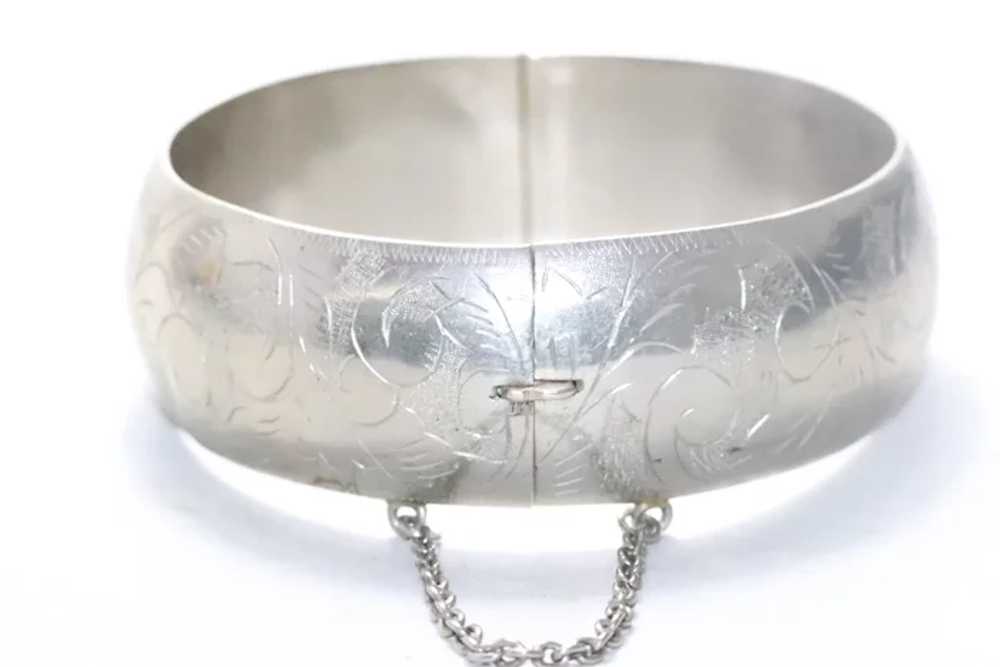 Vintage Sterling Silver Swirl Bangle Bracelet - image 3