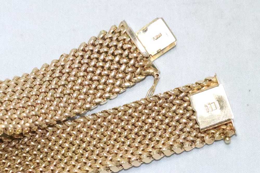 Vintage 14K Yellow Gold Braided Chain Bracelet - image 3