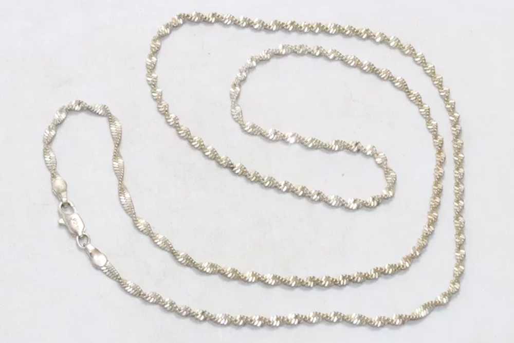 Vintage Sterling Silver 24 Inch Singapore Chain - image 2