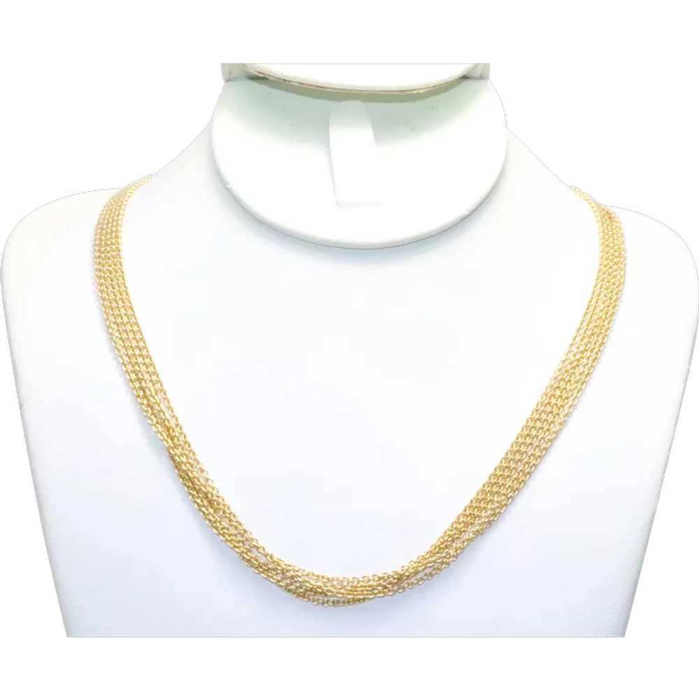 14KT Yellow Gold Five Layer Italian Cable Chain N… - image 1