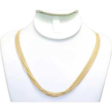 14KT Yellow Gold Five Layer Italian Cable Chain N… - image 1