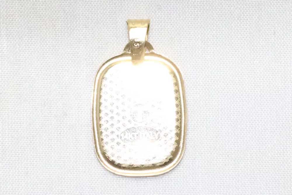 14KT Yellow Gold Baptism Scene Clear Enamel Penda… - image 2