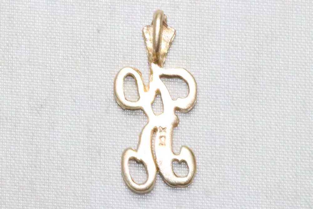 Vintage 14KT Yellow Gold Initial K Pendant - image 2