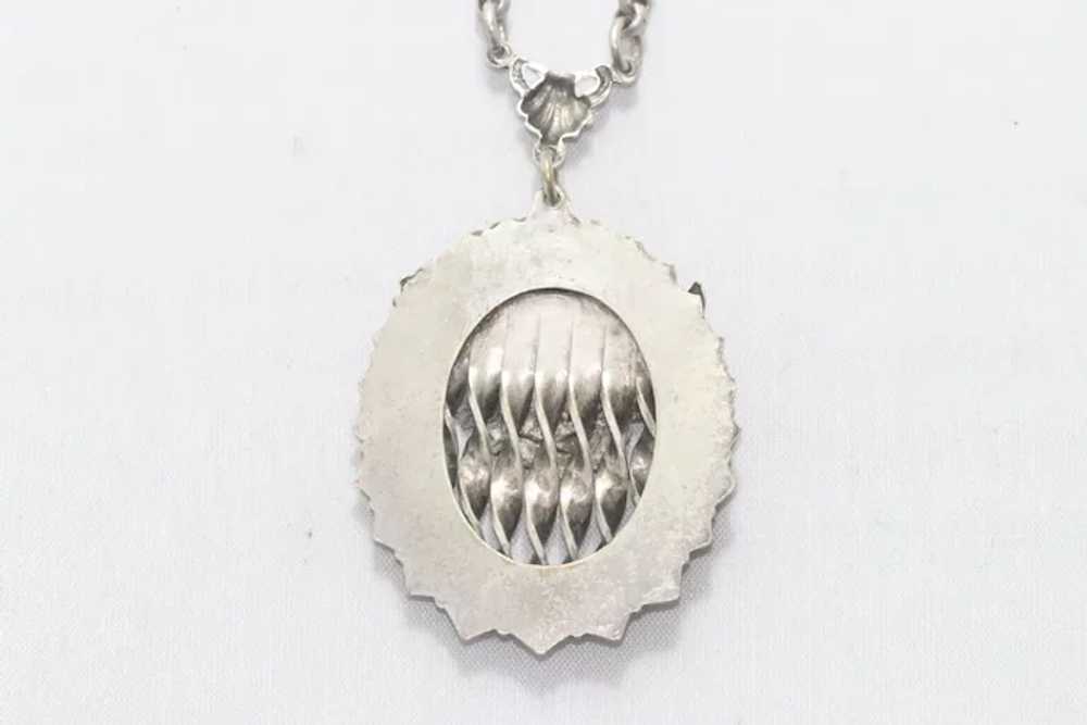 Vintage Women Profile With Swirl Design Necklace - image 4