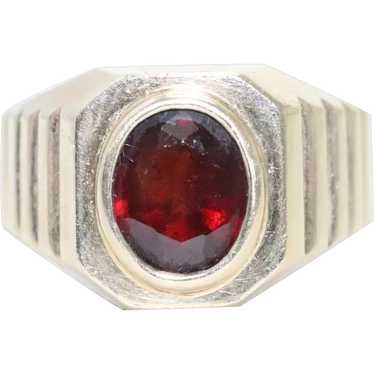 Vintage 14K Yellow Gold Natural Garnet Ring