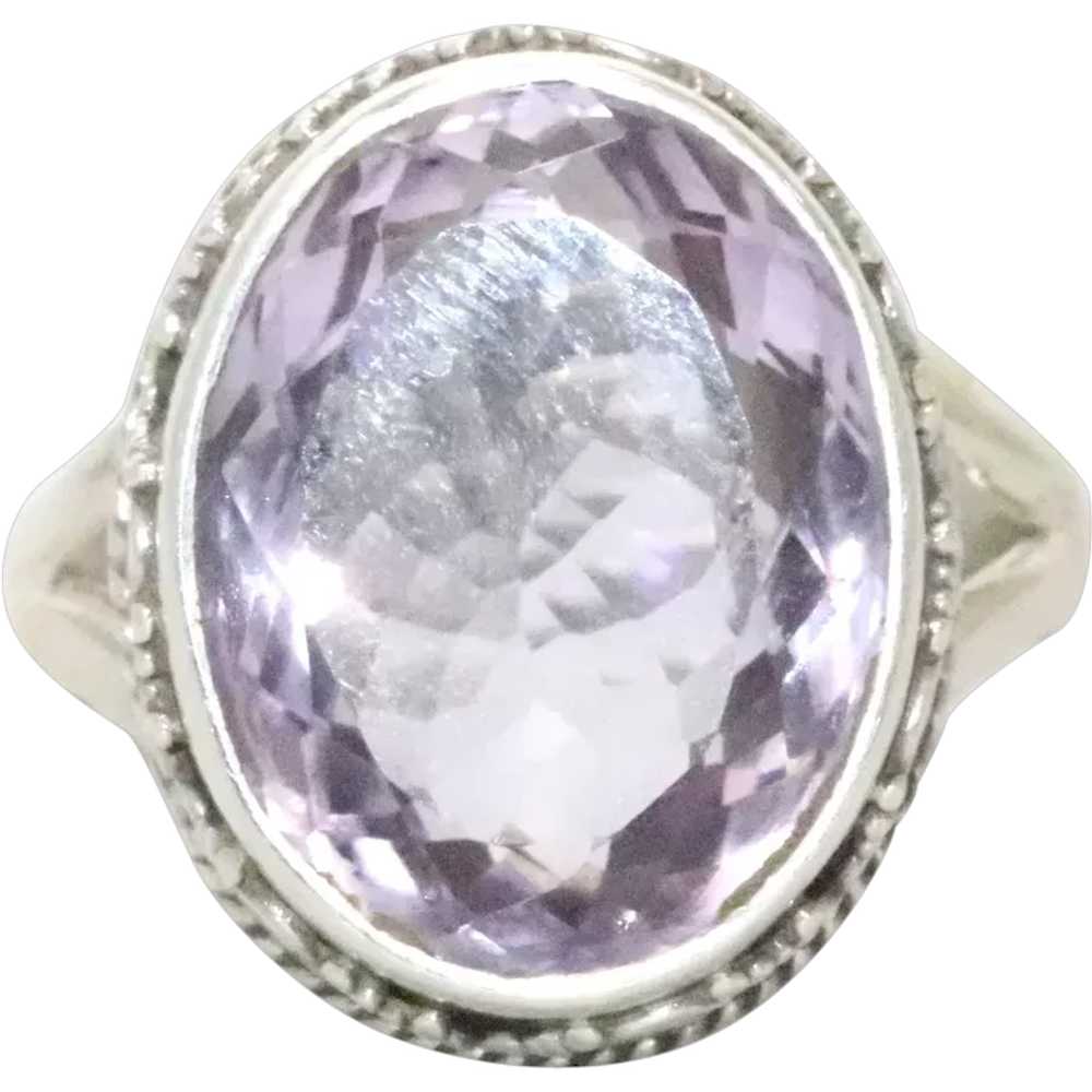 Vintage Sterling Silver Amethyst Ring - image 1