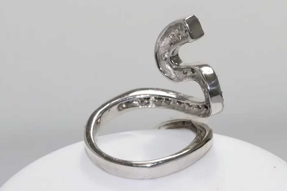14K White Gold Diamond Snake Ring - image 4