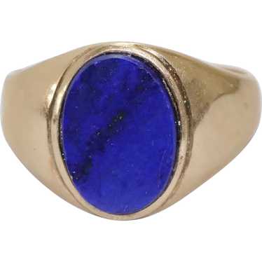 14 KT Yellow Gold Bezel Set Lapis Ring - image 1