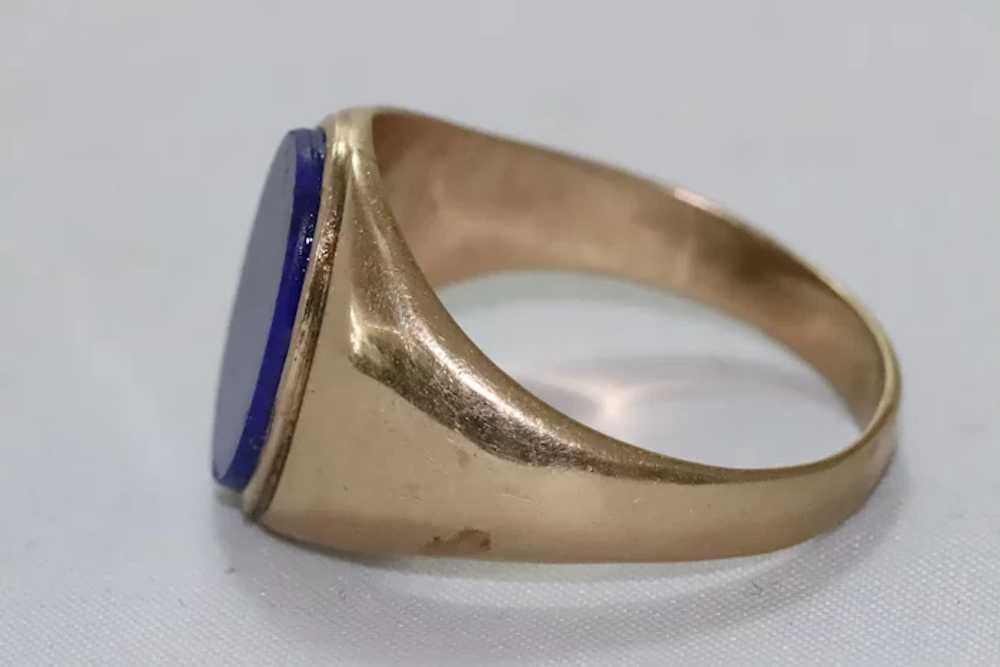 14 KT Yellow Gold Bezel Set Lapis Ring - image 2