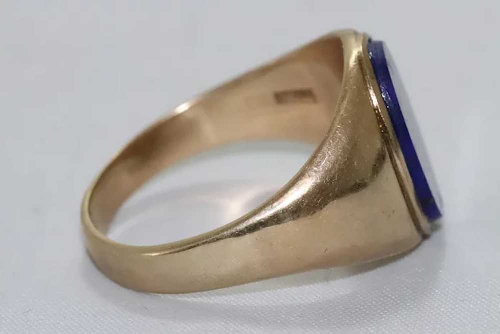 14 KT Yellow Gold Bezel Set Lapis Ring - image 3