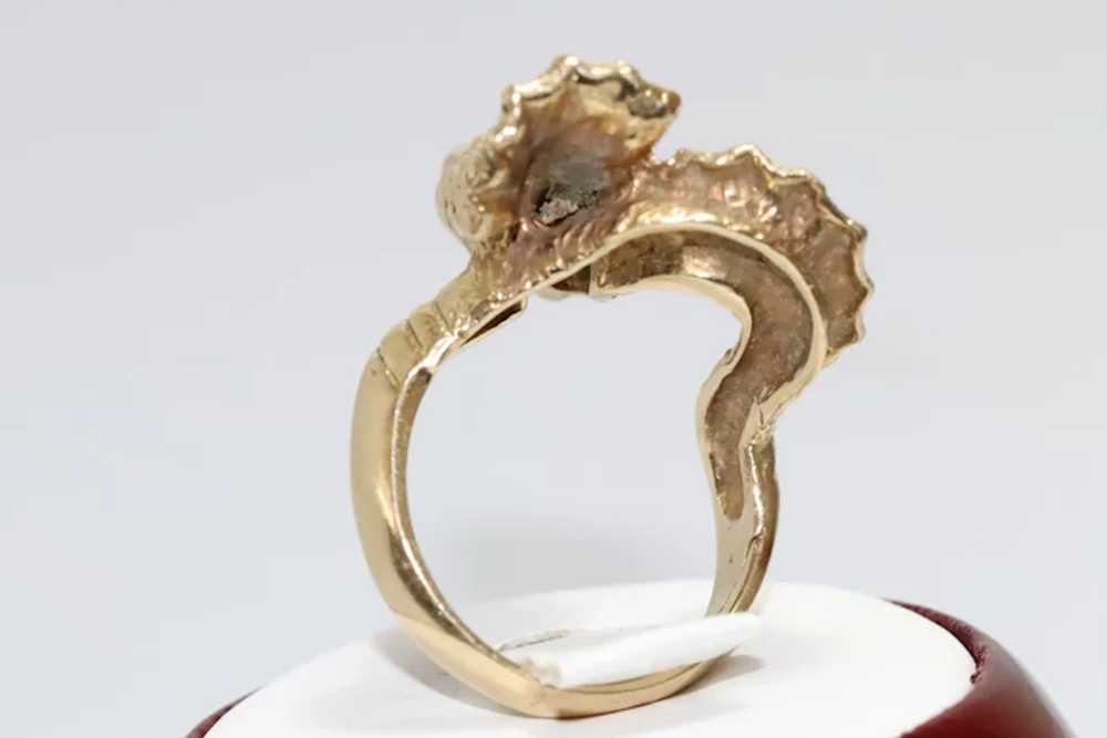 Vintage 14KT Yellow Gold 3D Dragon Ring - image 3