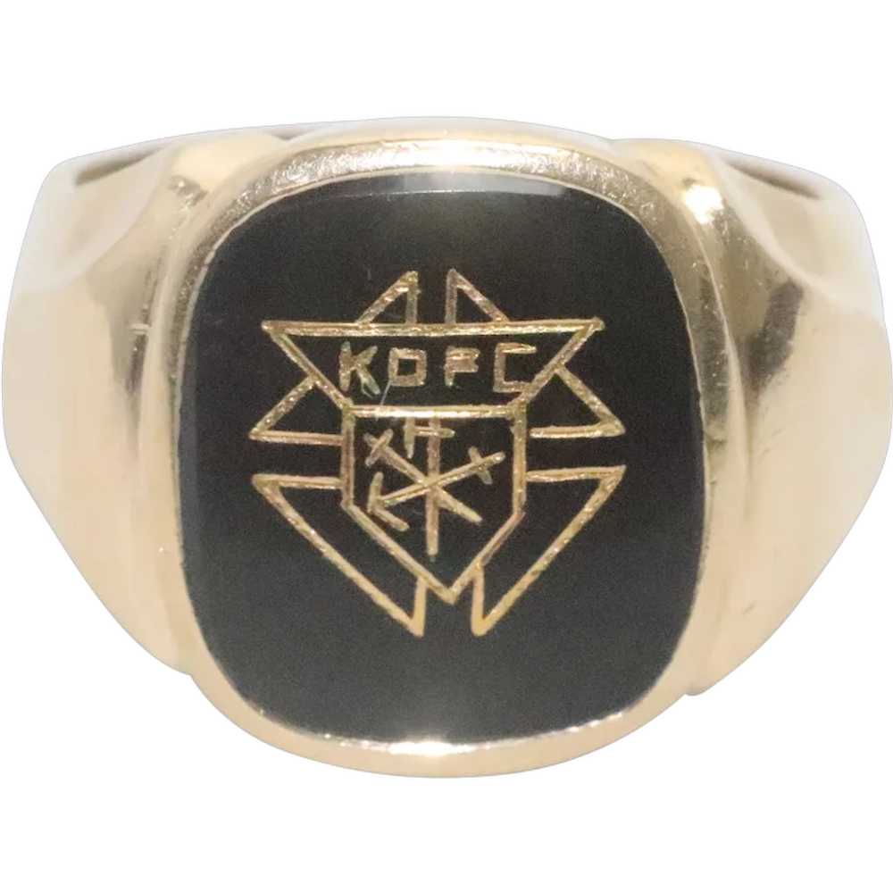 14KT Gold Black Onyx Stone Ring - image 1