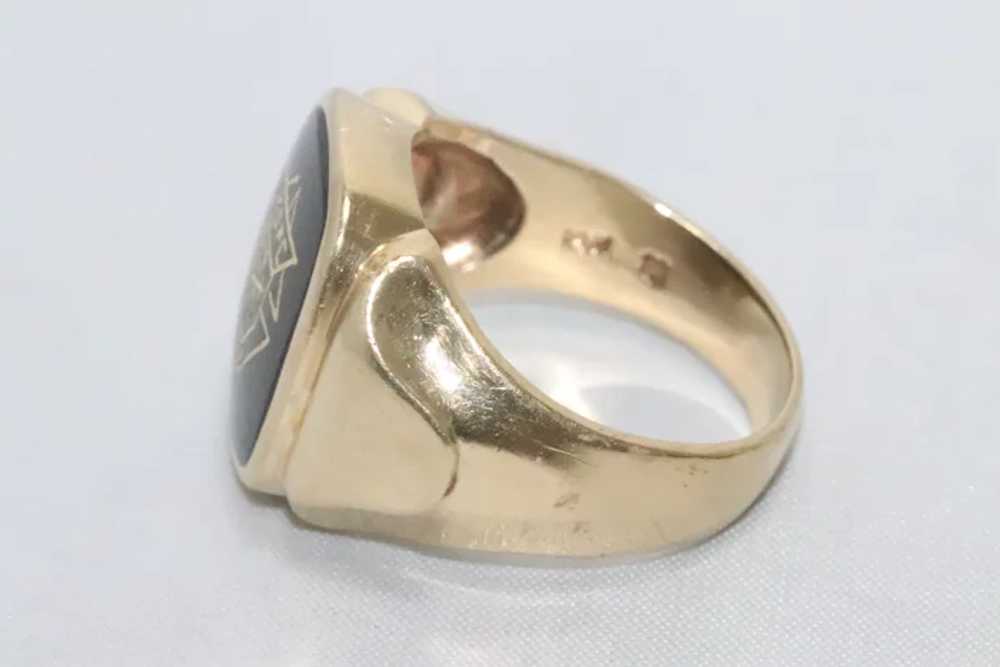 14KT Gold Black Onyx Stone Ring - image 2
