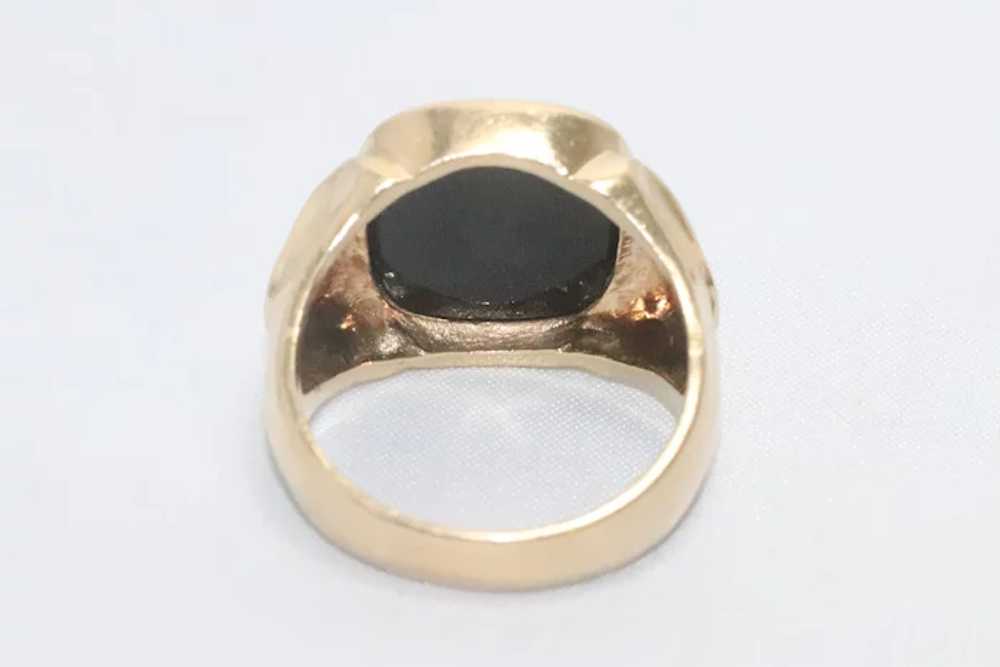 14KT Gold Black Onyx Stone Ring - image 3