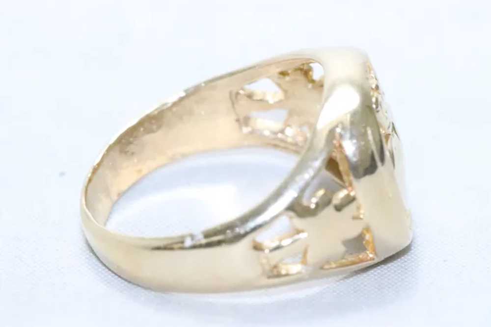 Vintage 14KT Yellow Gold Irish Claddagh Ring - image 4