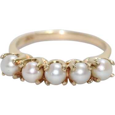 14KT Yellow Gold Cultured Pearl Ring