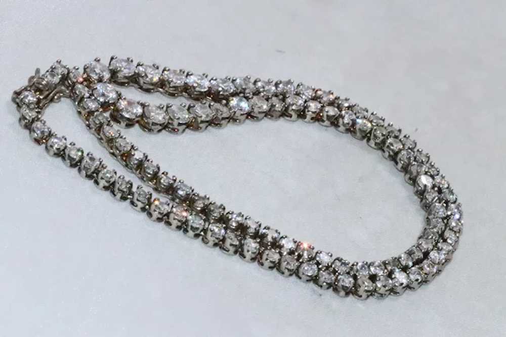 Vintage Sterling Silver Cubic Zirconia Stone Neck… - image 2