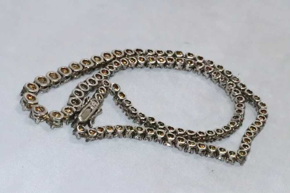 Vintage Sterling Silver Cubic Zirconia Stone Neck… - image 3