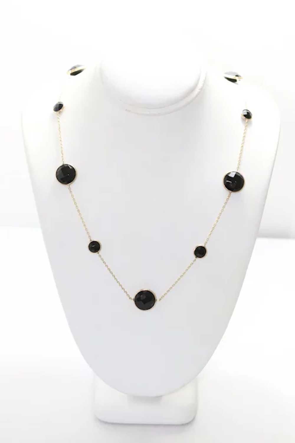 14 KT Gold Necklace With Black Onyx - image 2