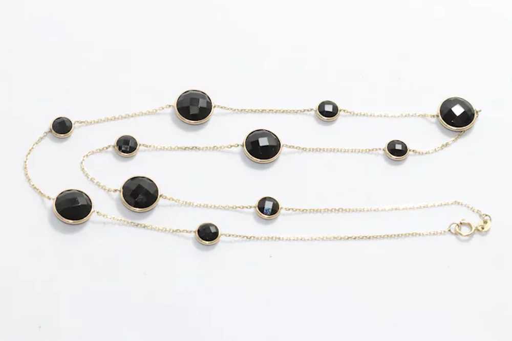 14 KT Gold Necklace With Black Onyx - image 3