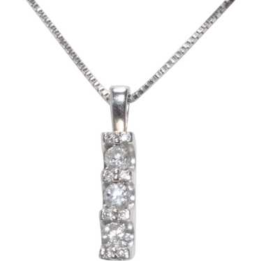 10K White Gold .25 CT Diamond Necklace - image 1