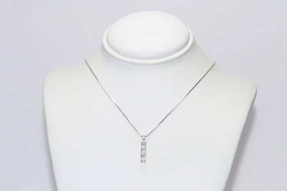 10K White Gold .25 CT Diamond Necklace - image 2