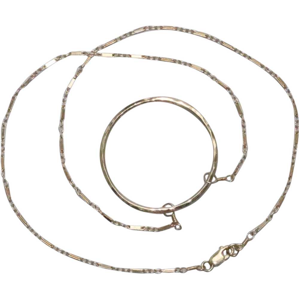 Vintage Gold Circle Necklace - image 1