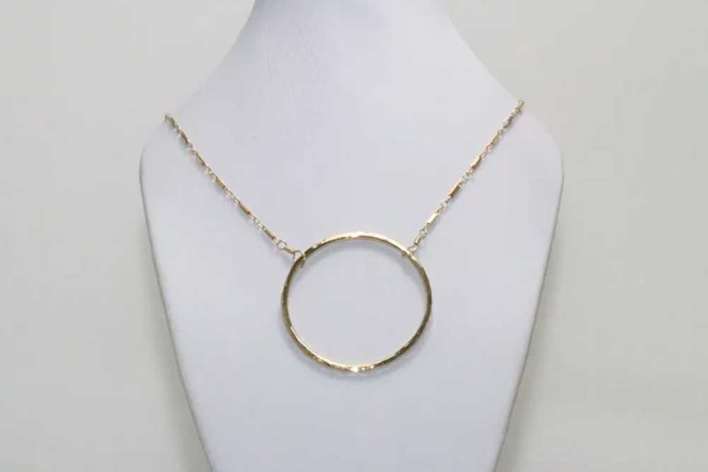 Vintage Gold Circle Necklace - image 2