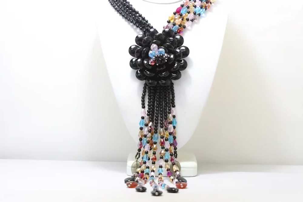 Vintage Joan Rivers Runway Onyx Beads Necklace - image 2