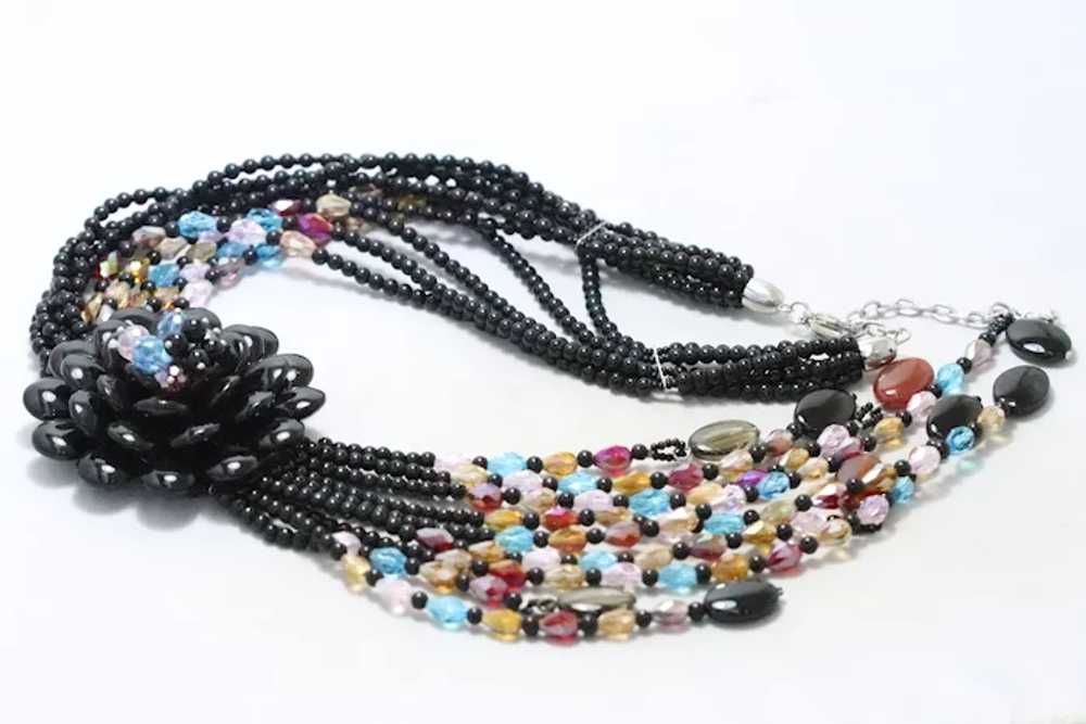 Vintage Joan Rivers Runway Onyx Beads Necklace - image 3