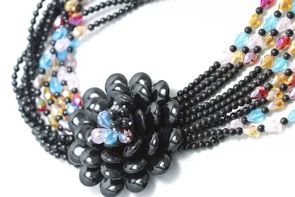 Vintage Joan Rivers Runway Onyx Beads Necklace - image 4