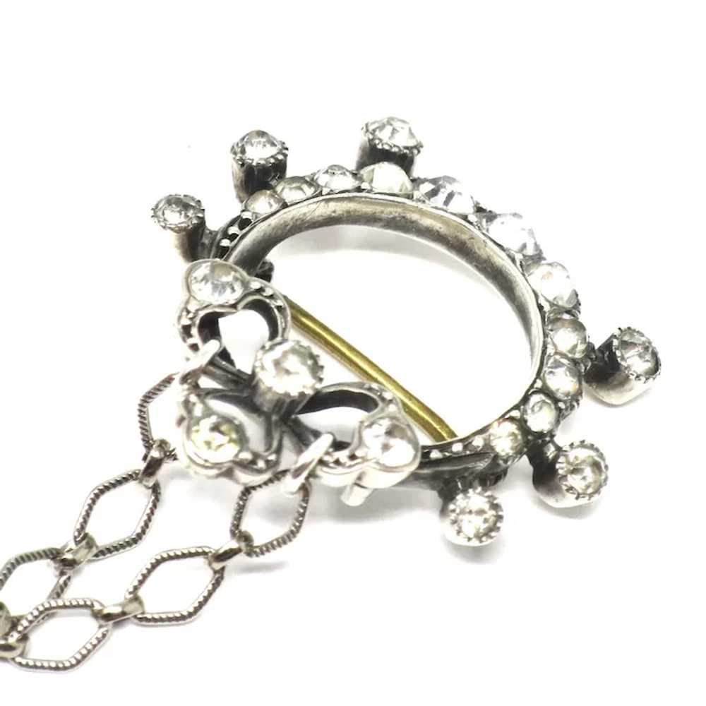 Belle Époque Silver with Diamond Paste Brooch Pin… - image 7