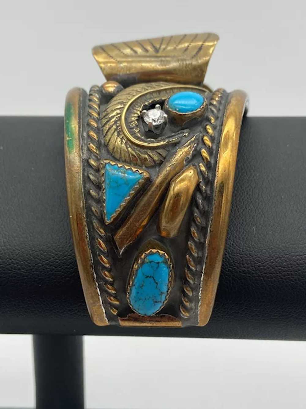 Navajo / Native American Turquoise and CZ Stones,… - image 12