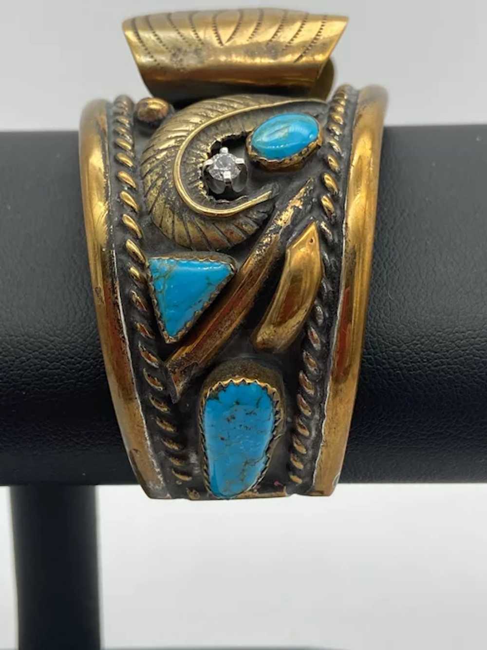 Navajo / Native American Turquoise and CZ Stones,… - image 7