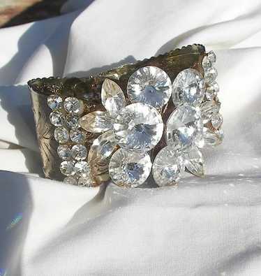 Sensational large Rivoli Rhinestone Clamper Bracel