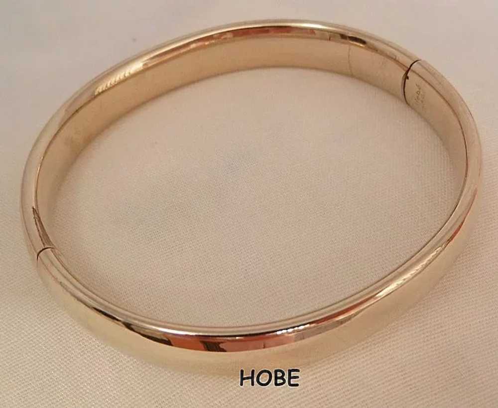 Gorgeous Hobe 12K GF Etched bangle Bracelet - image 3