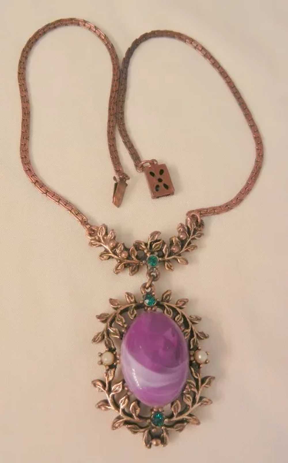 Lovely romantic large purple art stone faux seed … - image 2