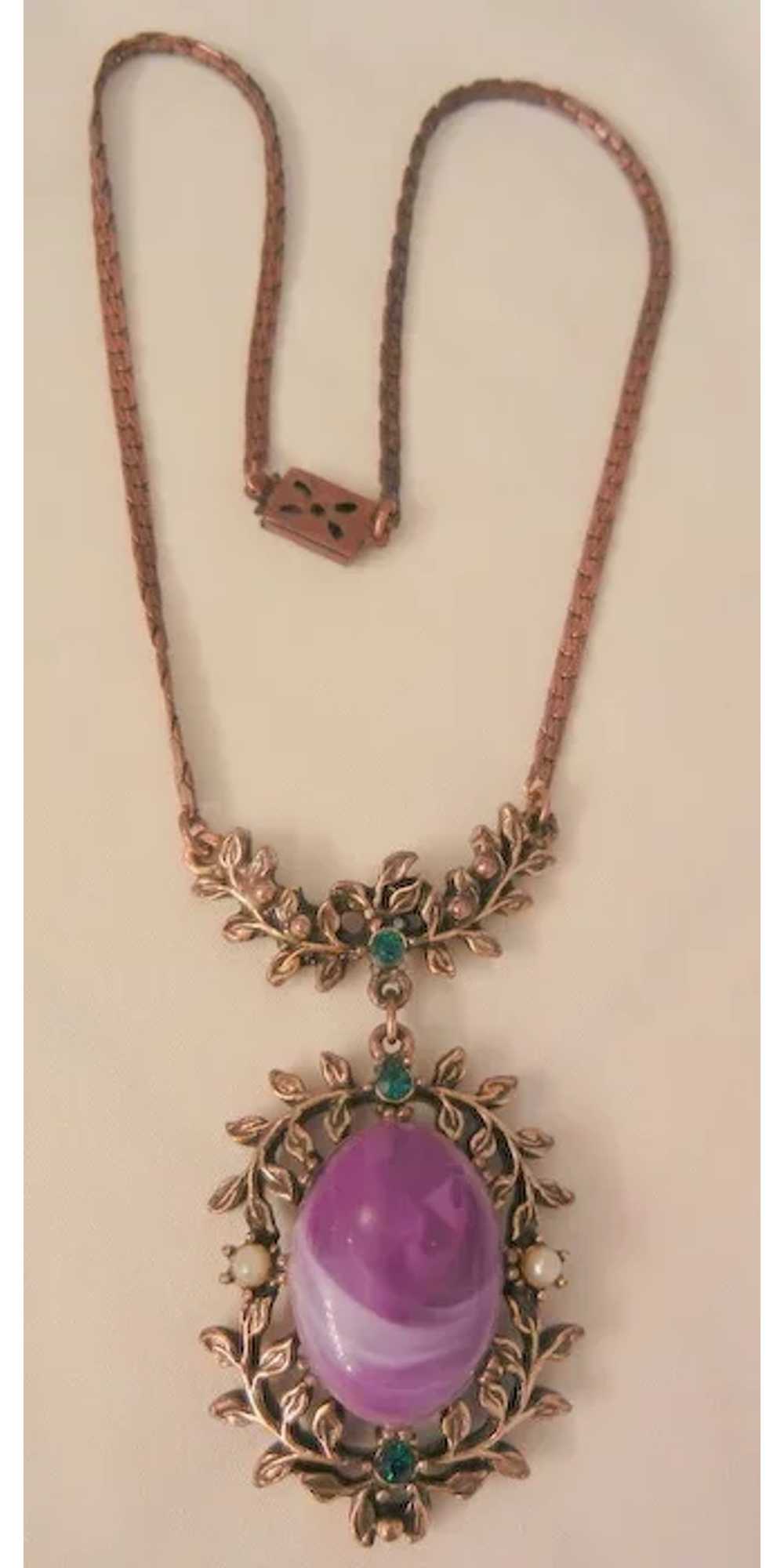Lovely romantic large purple art stone faux seed … - image 3