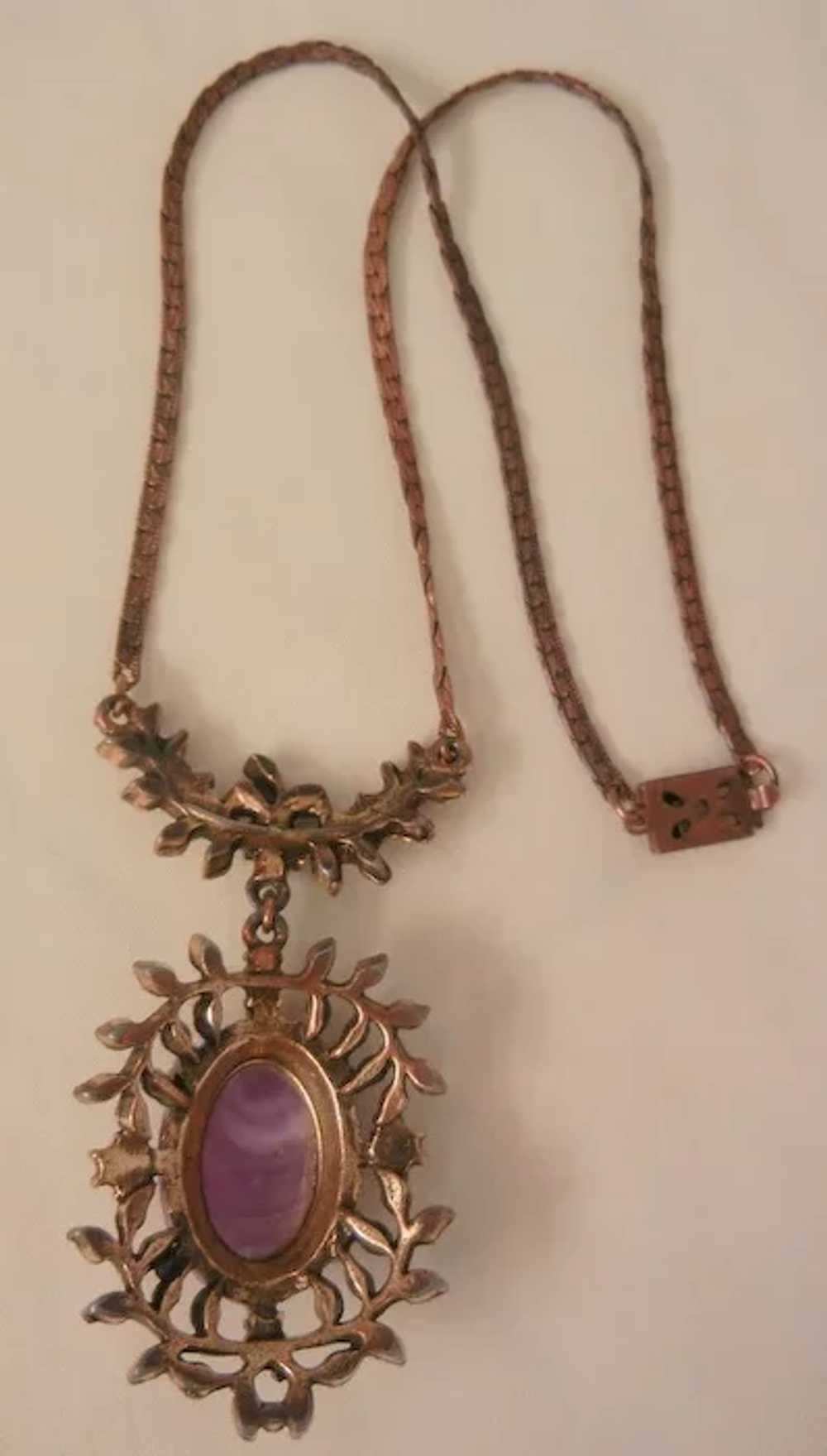 Lovely romantic large purple art stone faux seed … - image 4