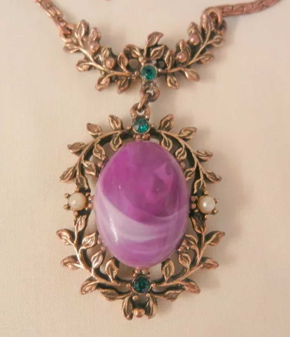 Lovely romantic large purple art stone faux seed … - image 5