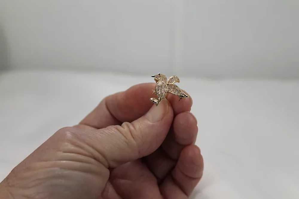 Exceptional Diamond and Ruby Hummingbird Pin/Broo… - image 7