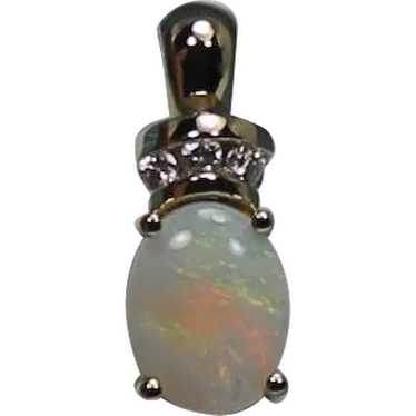 Opal and Diamond Pendant, 14Kt YG