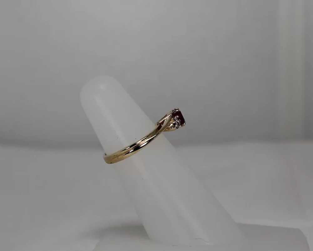 Red Topaz and Diamond Ring, 14Kt YG - image 2