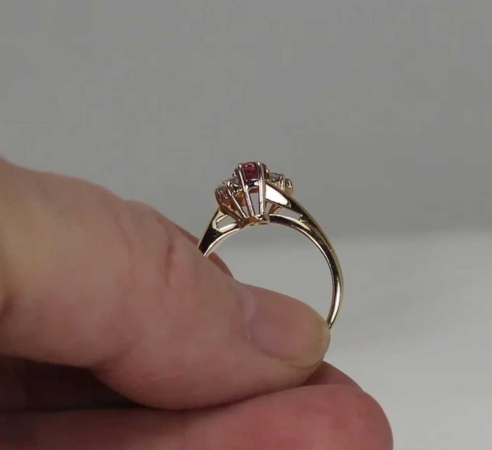 Red Topaz and Diamond Ring, 14Kt YG - image 3