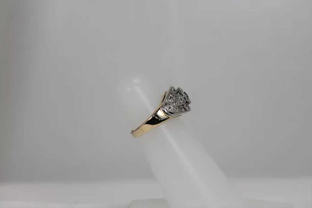 Buckle Diamond Pinky Ring, 14K YG,WG - image 3