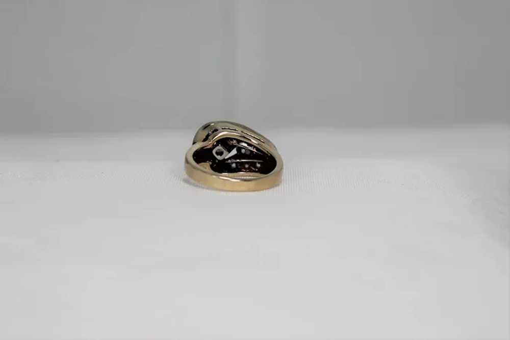 Buckle Diamond Pinky Ring, 14K YG,WG - image 4