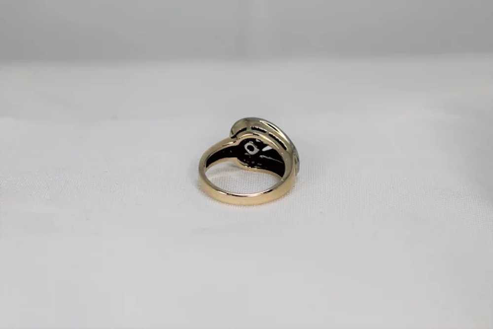 Buckle Diamond Pinky Ring, 14K YG,WG - image 5