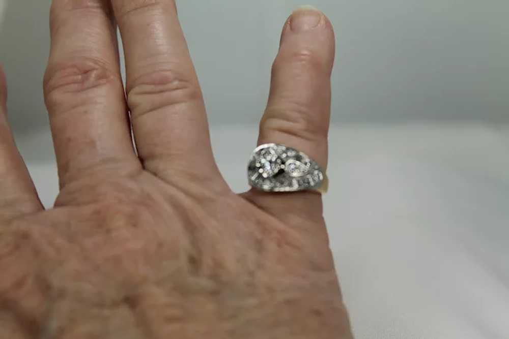 Buckle Diamond Pinky Ring, 14K YG,WG - image 8
